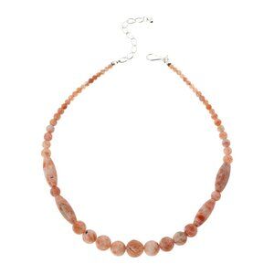 Jay King Sterling Silver Tanzanian Sunstone Beaded Necklace, 18"